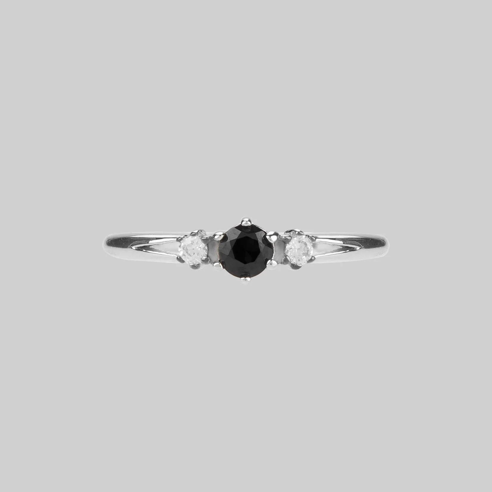 CAPULET. Black Spinel Trilogy Silver Ring
