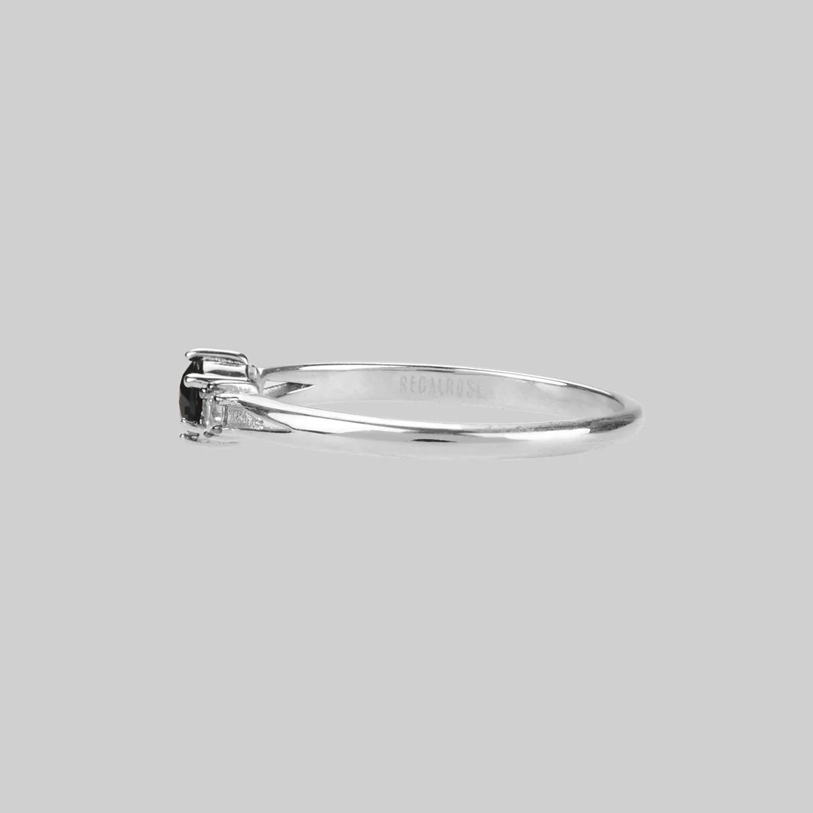 CAPULET. Black Spinel Trilogy Silver Ring - Image 2