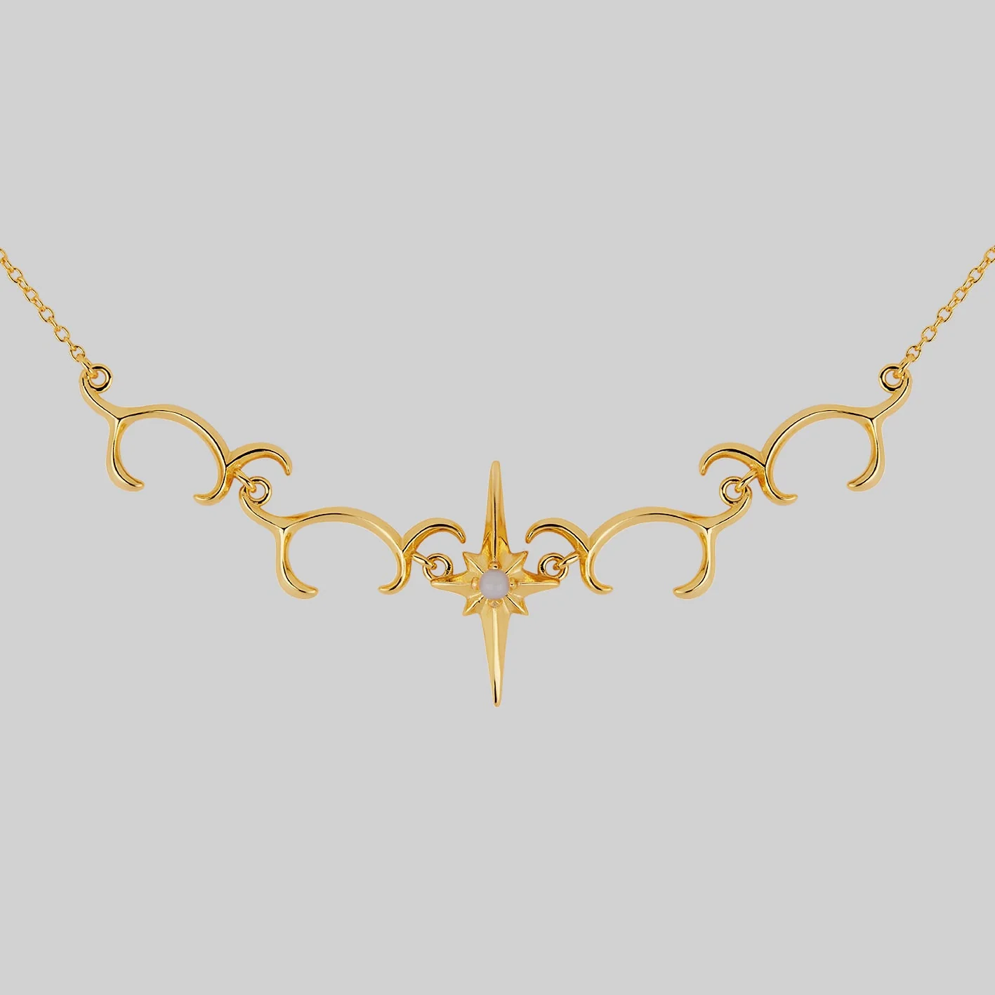 CASSIUS. Star Flare & Waves Opalite Necklace - Gold