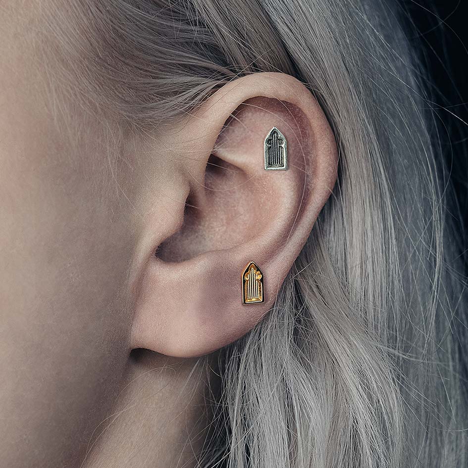CHALICE. Gothic Arch Stud Earring - Silver - Image 2