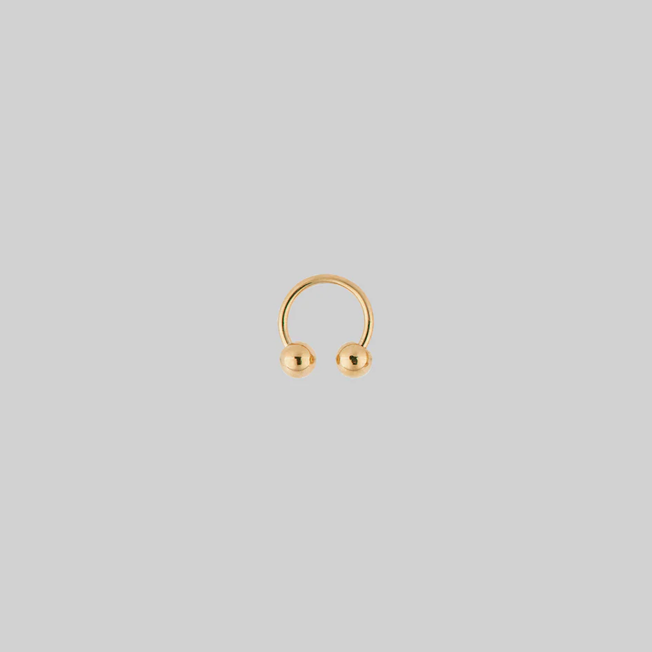 CLEO. Circular Titanium Barbell Ring - Gold