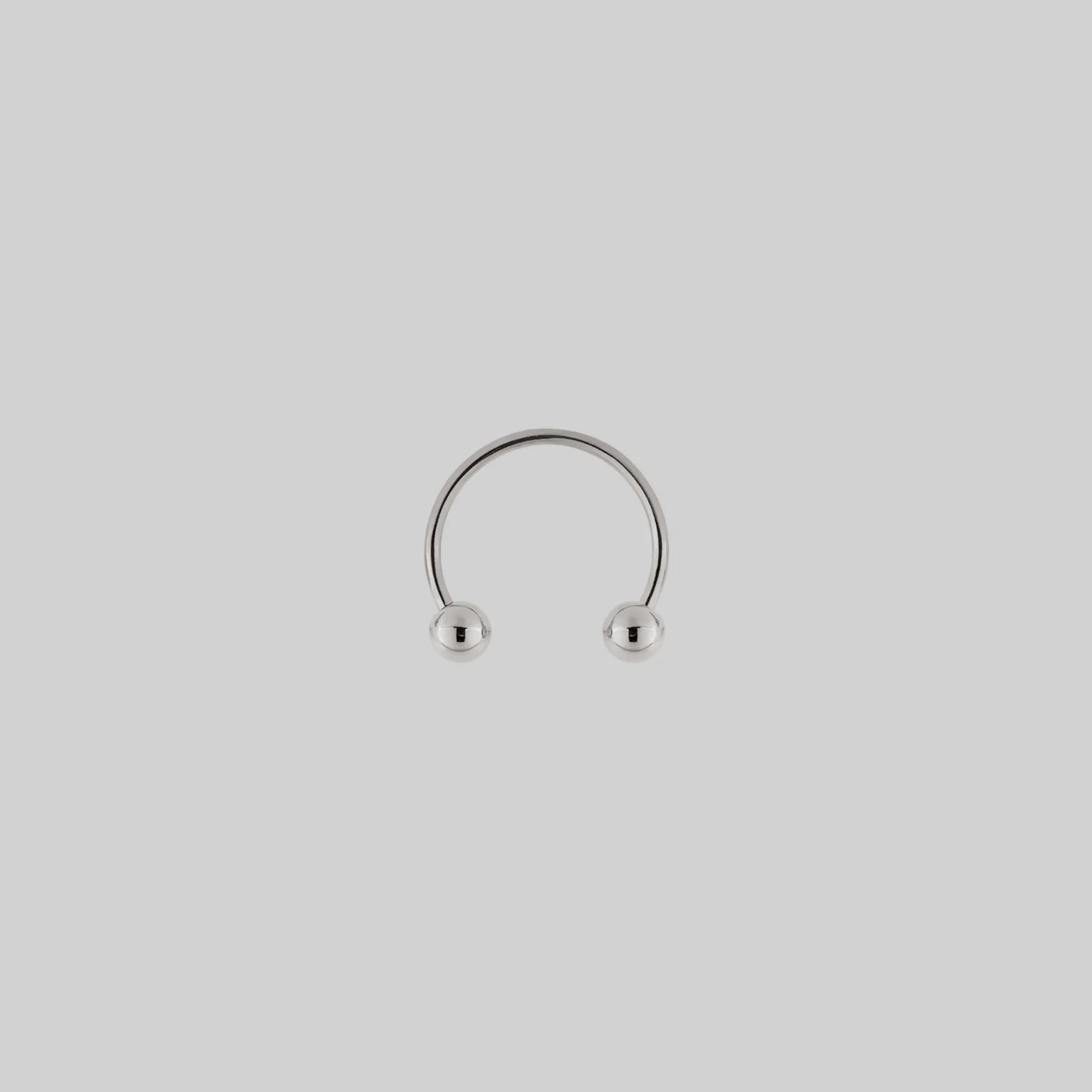 CLEO. Circular Titanium Barbell Ring - Silver