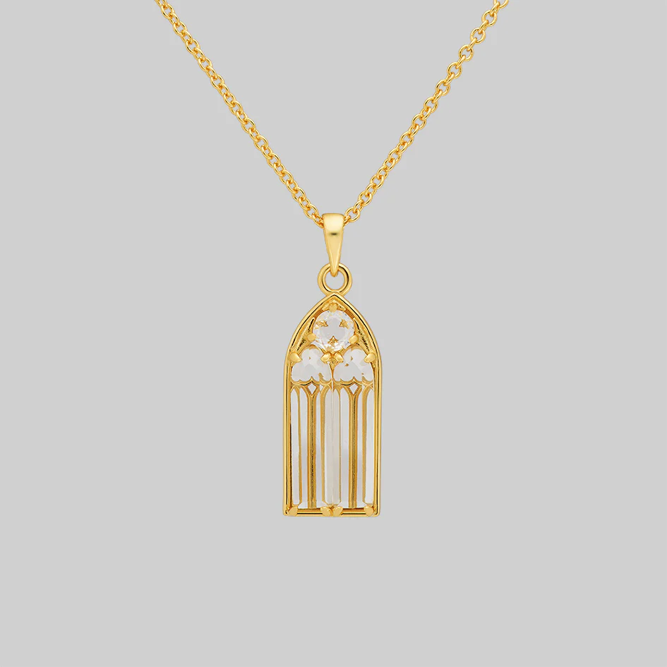 CLERESTORY. Cathedral Glass Window Necklace - Gold - Image 2
