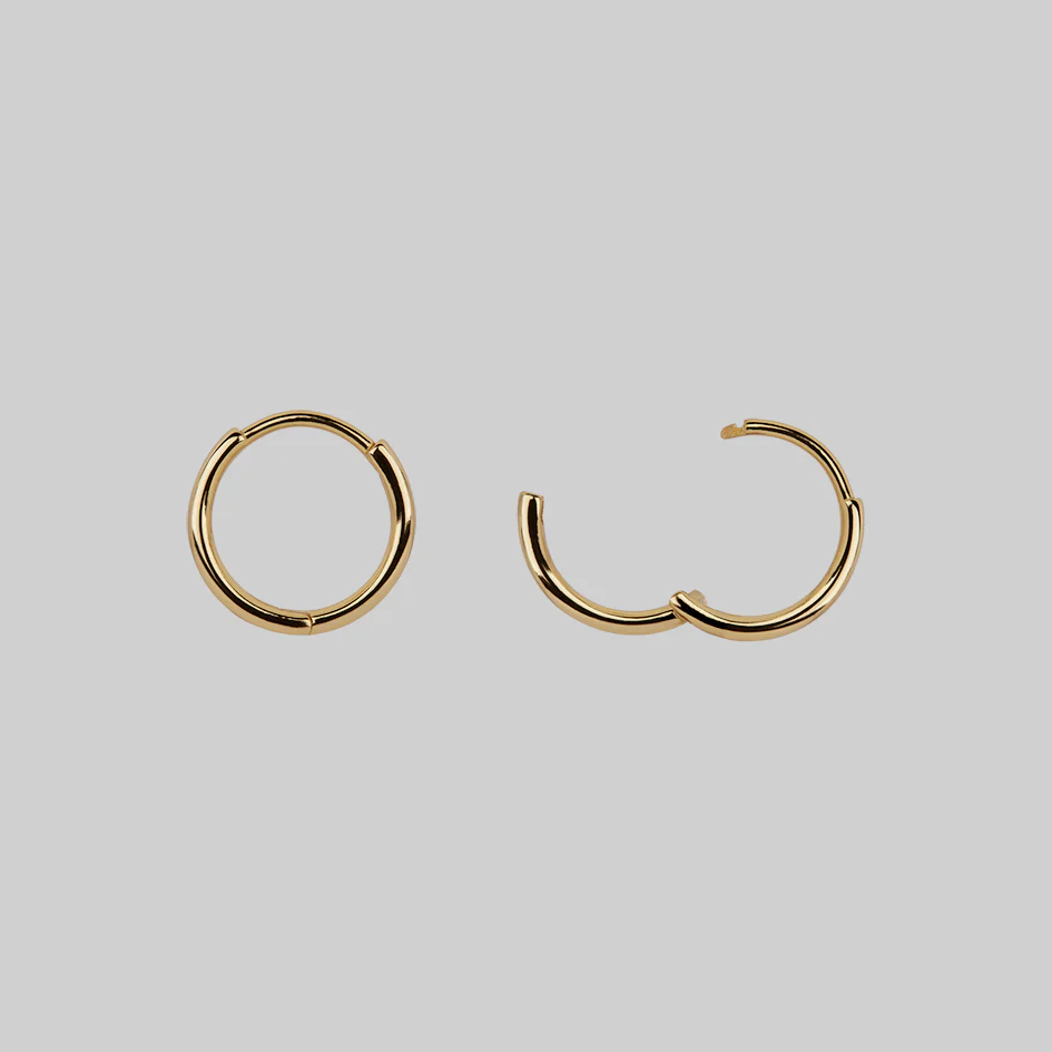 FLAPPER. Gatsby Garnet & Sword Hoop Earrings - Gold - Image 3