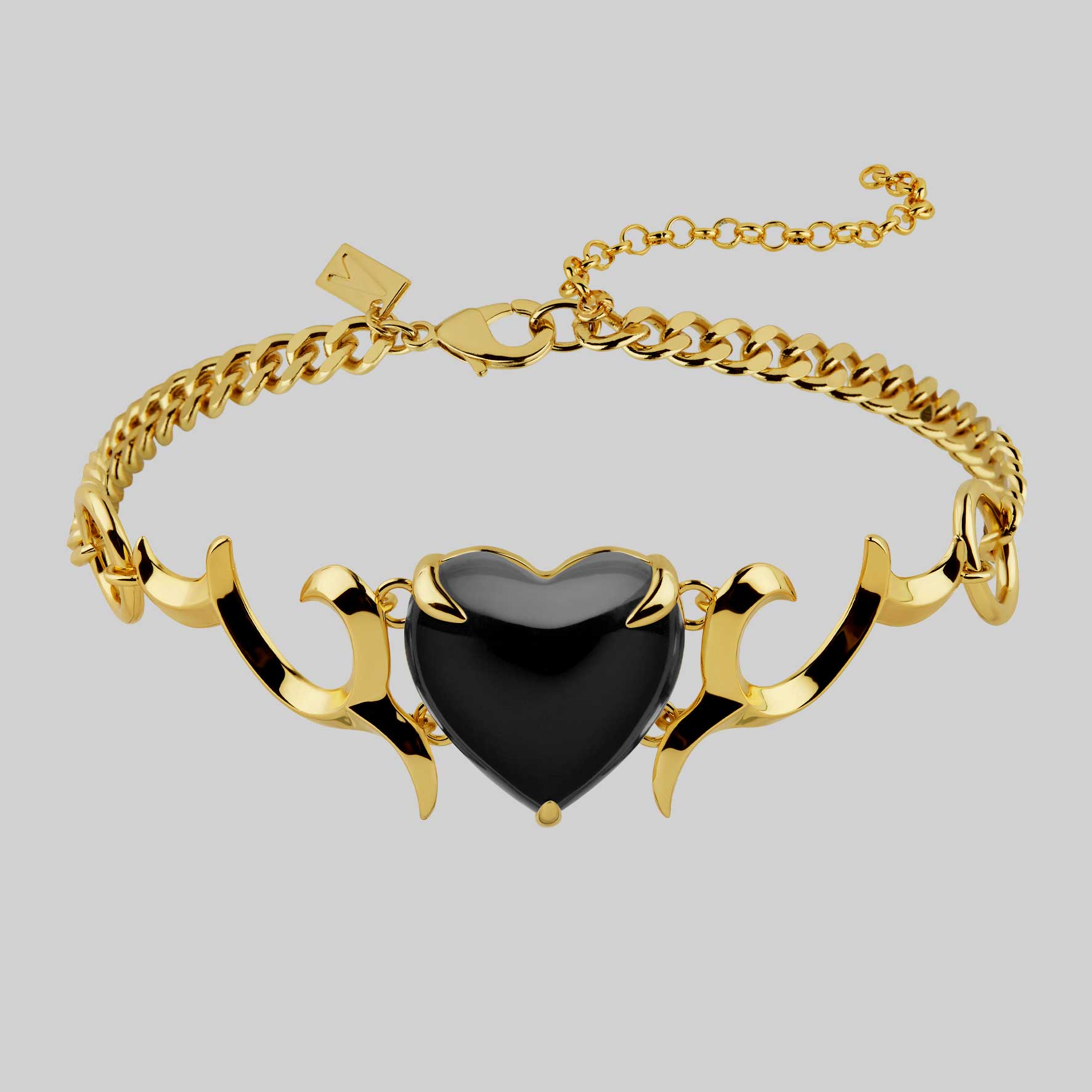 GALACTIC. Cosmic Waves Obsidian Choker - Gold - Image 2