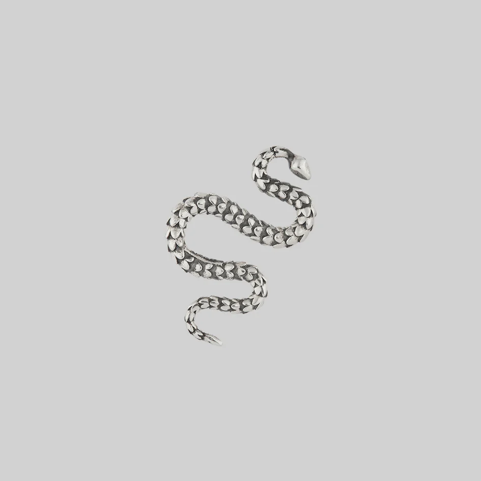 MINERVA. Snake Stud Earring - Silver - Image 2