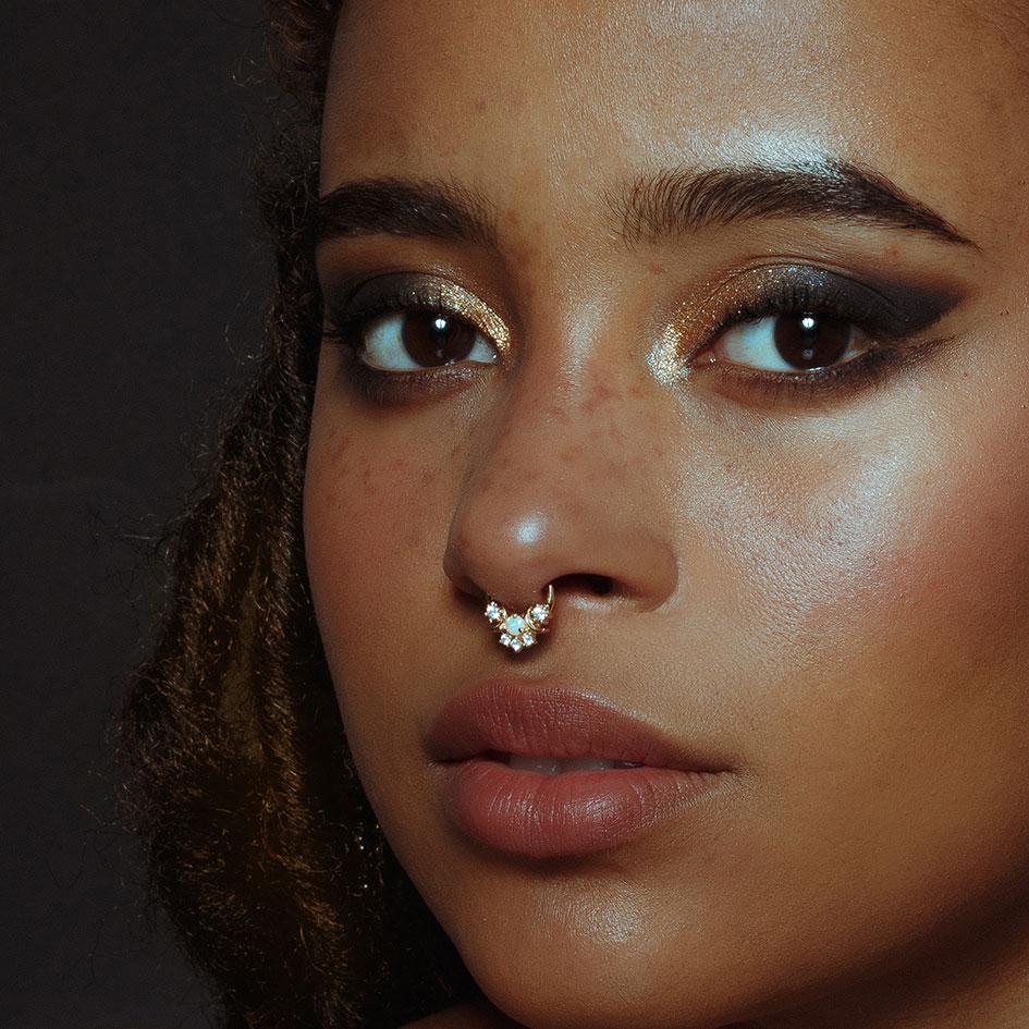 MOONDANCE. Moon Silver Clicker Ring - Septum - Image 2