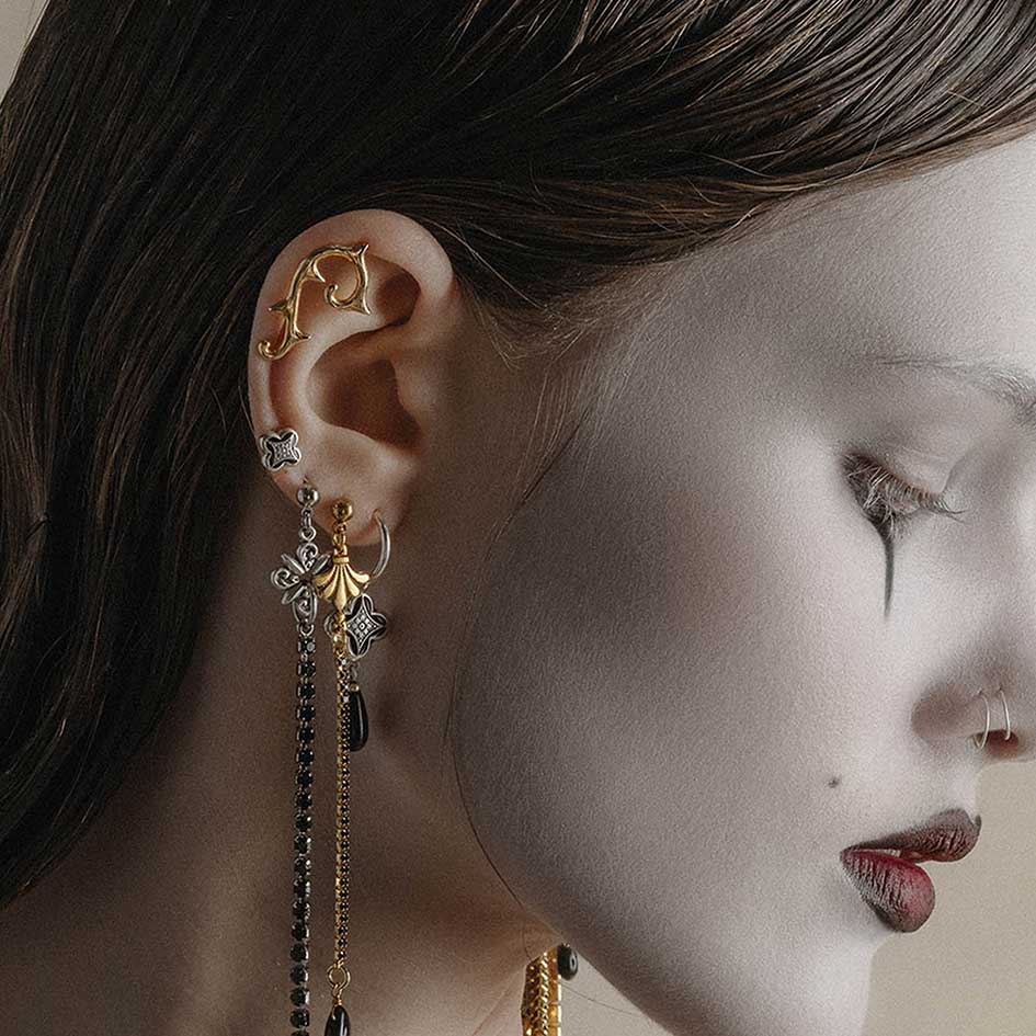 TAUNT. Thorn Stud Earring - Gold - Image 4