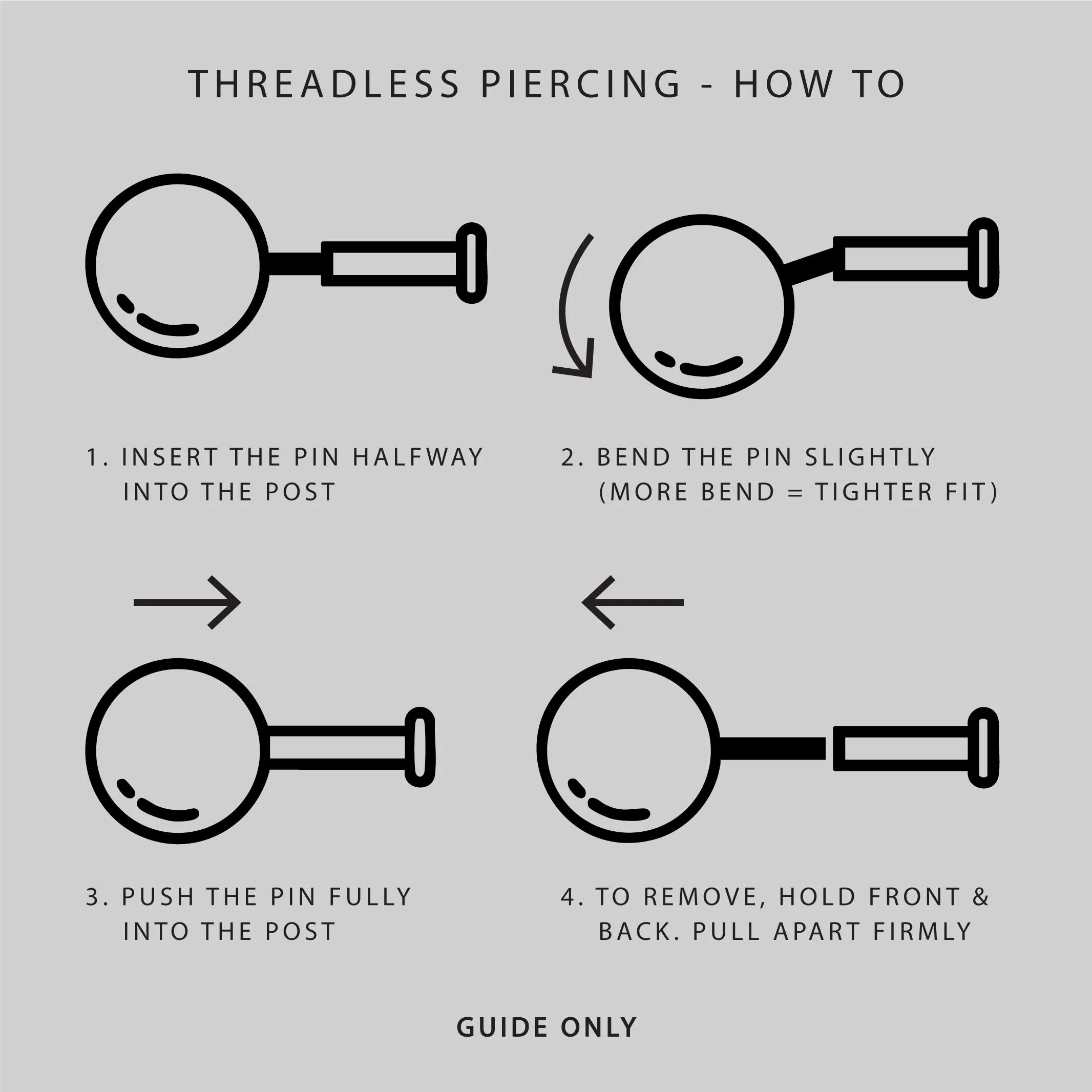 Titanium Flatback Stud - Gold - Image 3