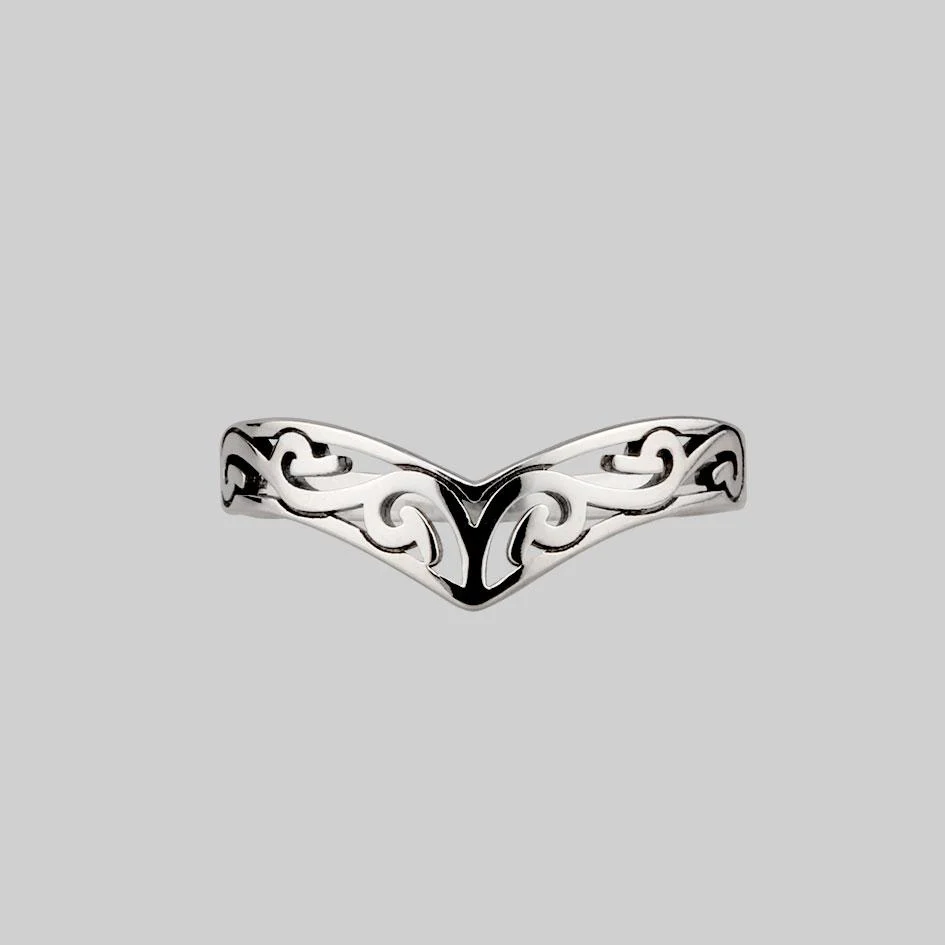 TRIBE. Silver Chevron Ring
