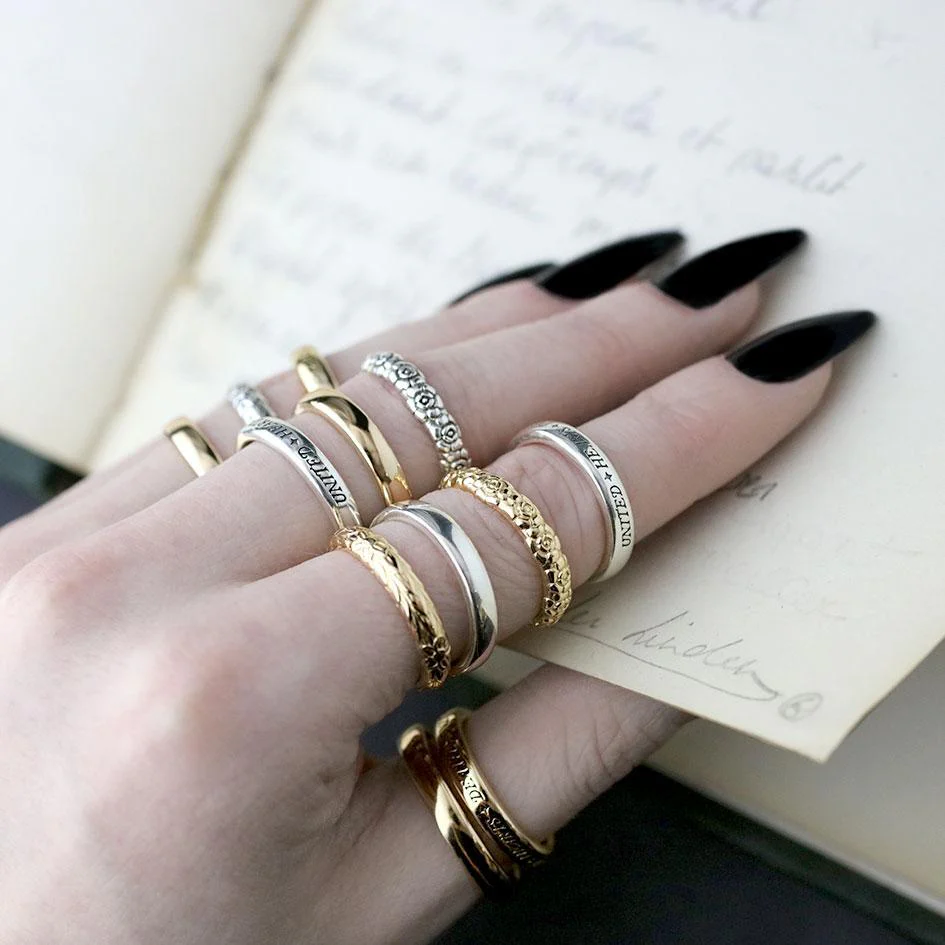 United Hearts Death Only Parts Posie Ring - Gold - Image 4